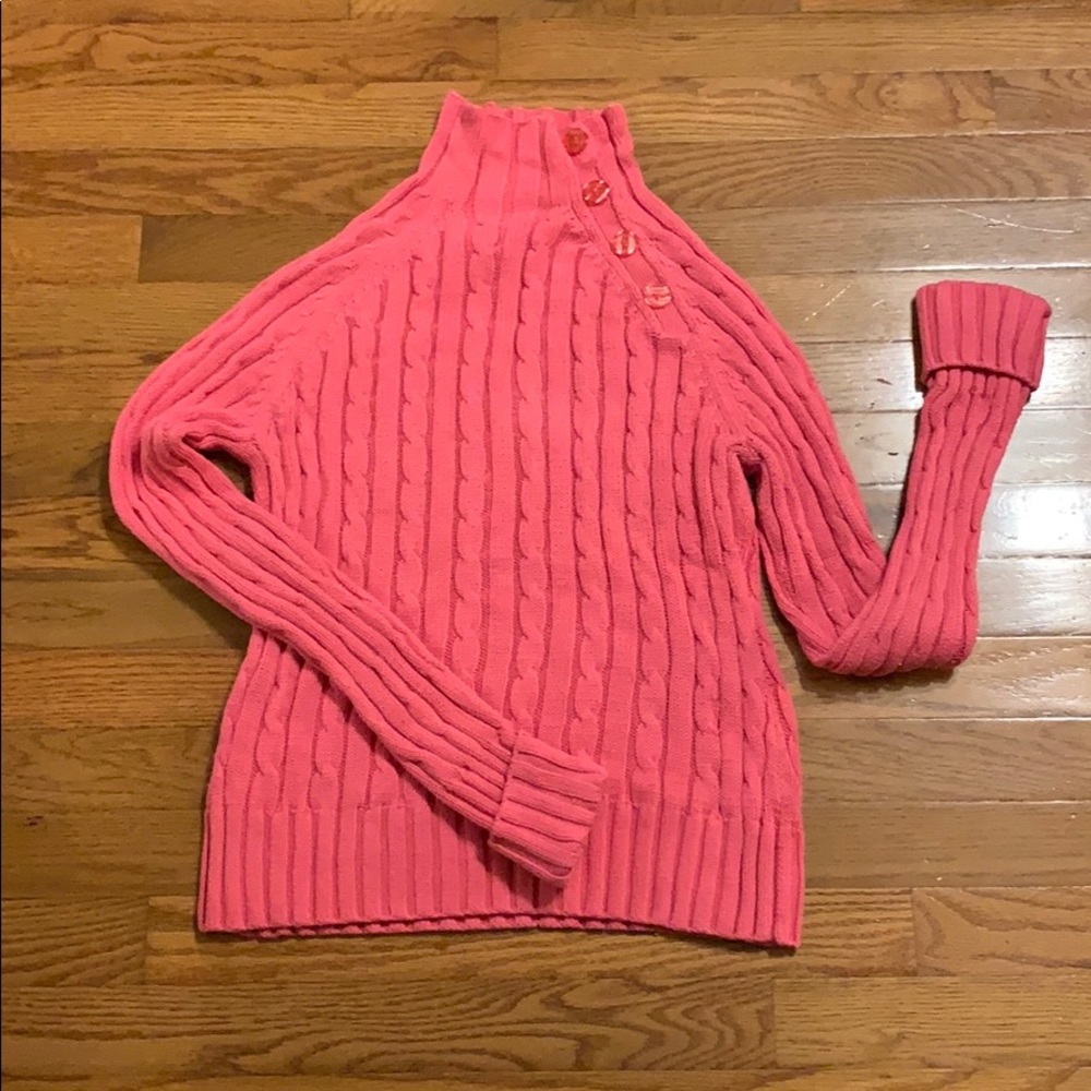 Thick pink chord design sweater